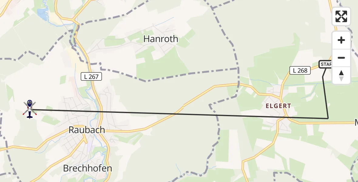 Flugroute Polizeihubschrauber Dierdorf - Raubach, 16 Juni 2026, 08:19