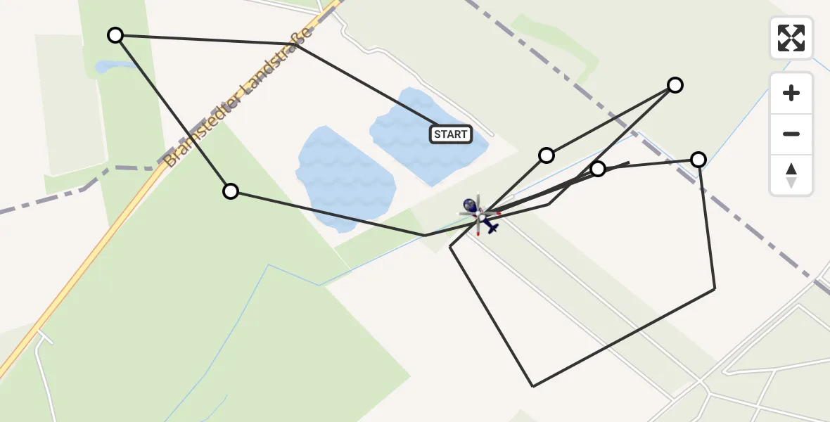 Flugroute Polizeihubschrauber Lutzhorn - Lutzhorn, 16 Juni 2026, 08:44