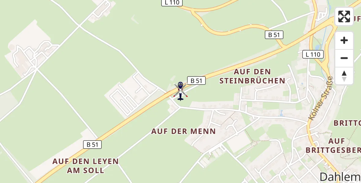 Flugroute Polizeihubschrauber Dahlem - Dahlem, 16 Juni 2026, 09:12