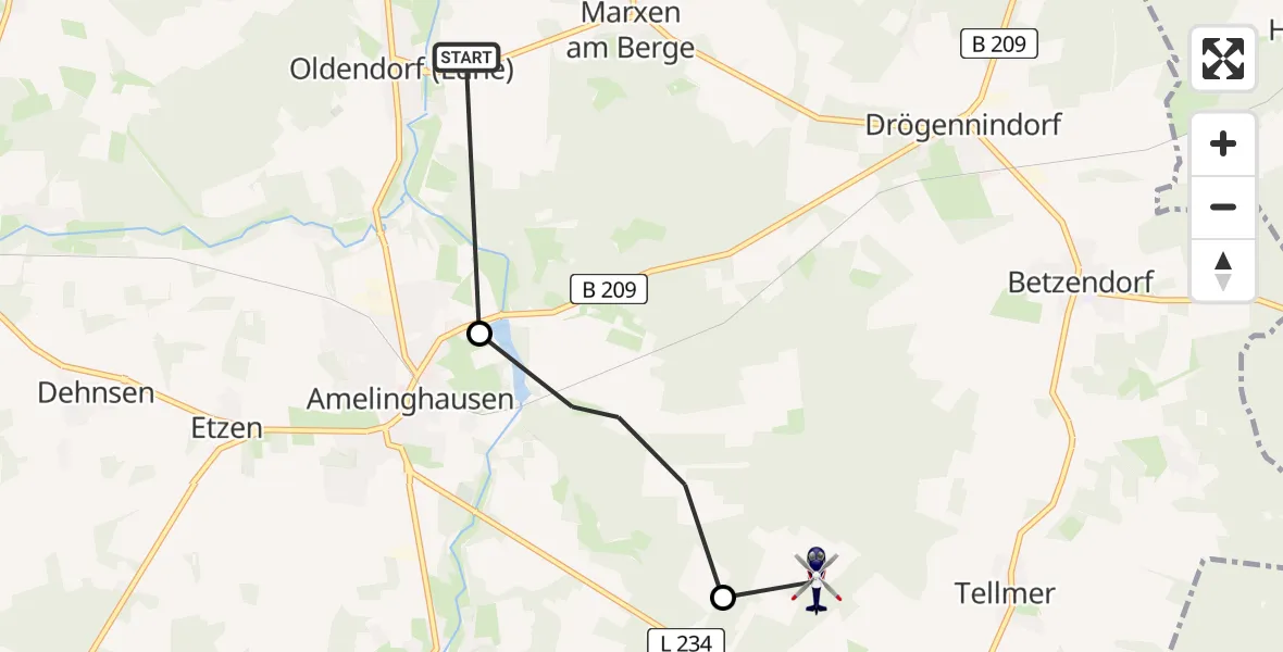 Flugroute Polizeihubschrauber Oldendorf (Luhe) - Rehlingen, 16 Juni 2026, 10:00