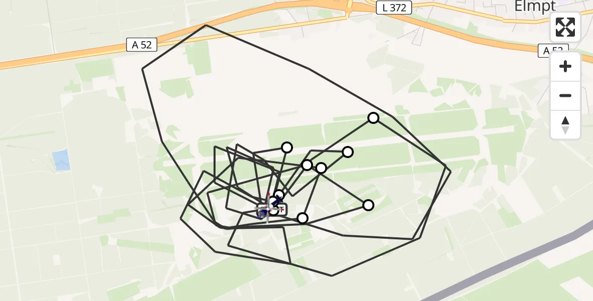 Flugroute Polizeihubschrauber Niederkrüchten - Niederkrüchten, 16 Juni 2026, 11:14