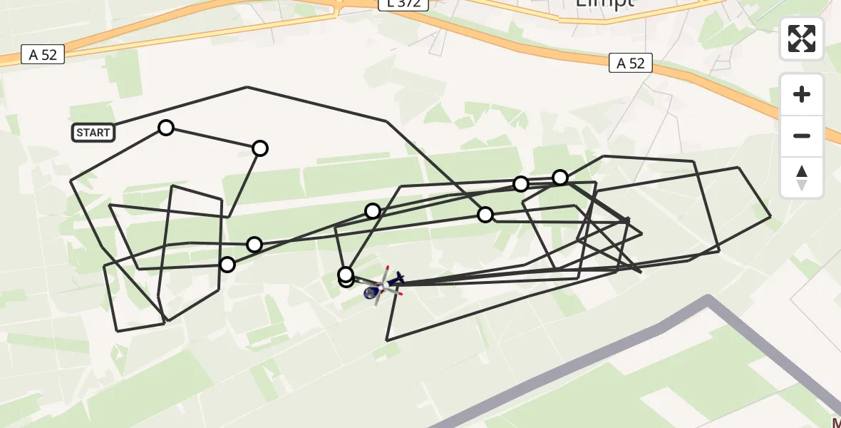 Flugroute Polizeihubschrauber Niederkrüchten - Niederkrüchten, 16 Juni 2026, 11:34