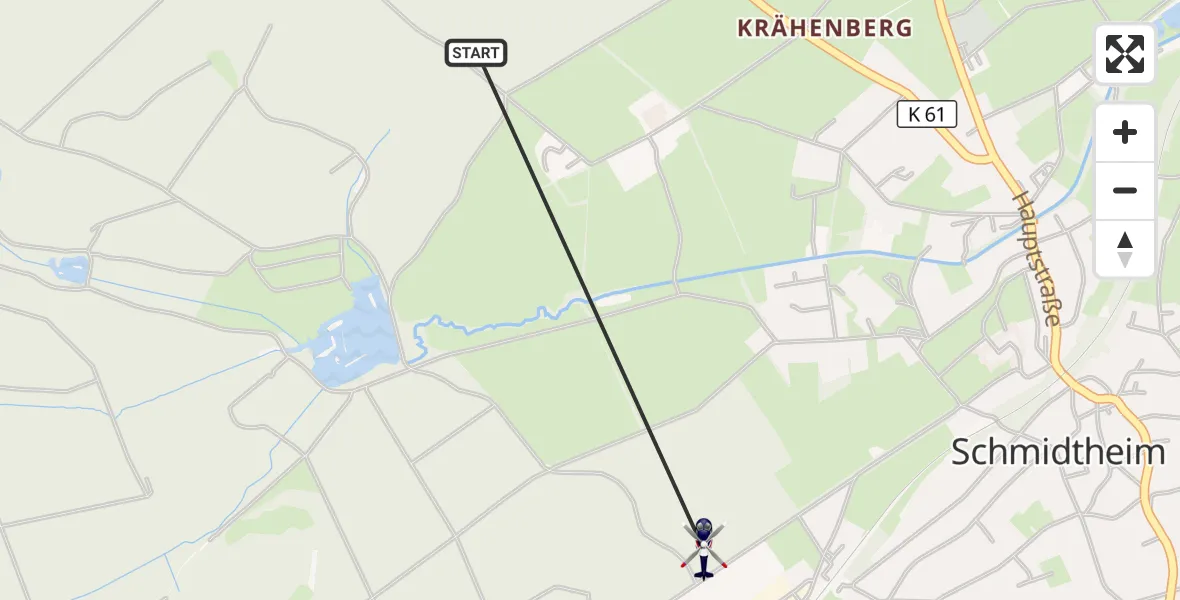 Flugroute Polizeihubschrauber Dahlem - Dahlem, 16 Juni 2026, 12:22