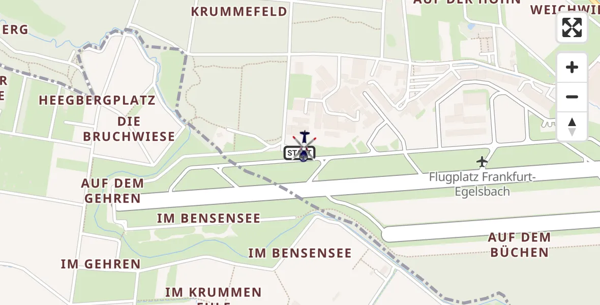 Flugroute Polizeihubschrauber Flughafen Frankfurt-Egelsbach - Flughafen Frankfurt-Egelsbach, 16 Juni 2026, 12:42
