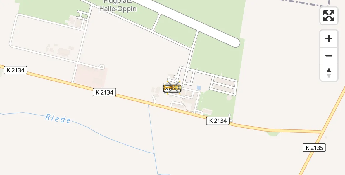 Flugroute Rettungshubschrauber Halle-Oppin Flugplatz - Halle-Oppin Flugplatz, 16 Juni 2026, 13:20