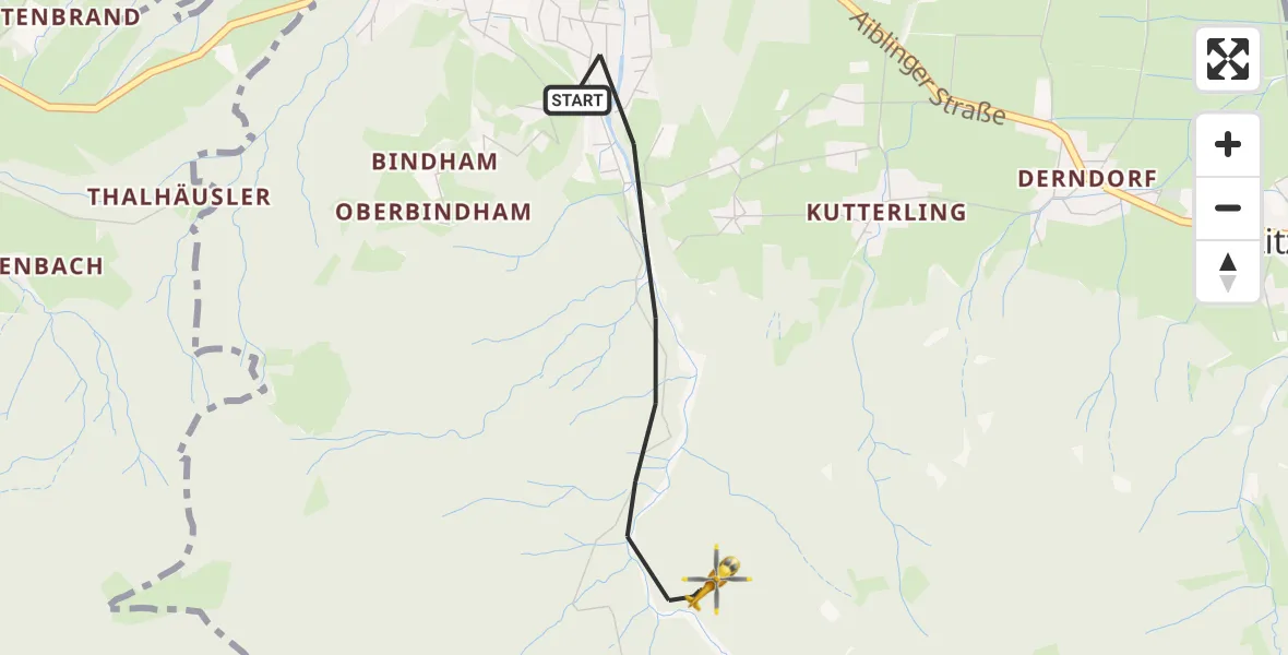 Flugroute Rettungshubschrauber Bad Feilnbach - Bad Feilnbach, 16 Juni 2026, 14:09