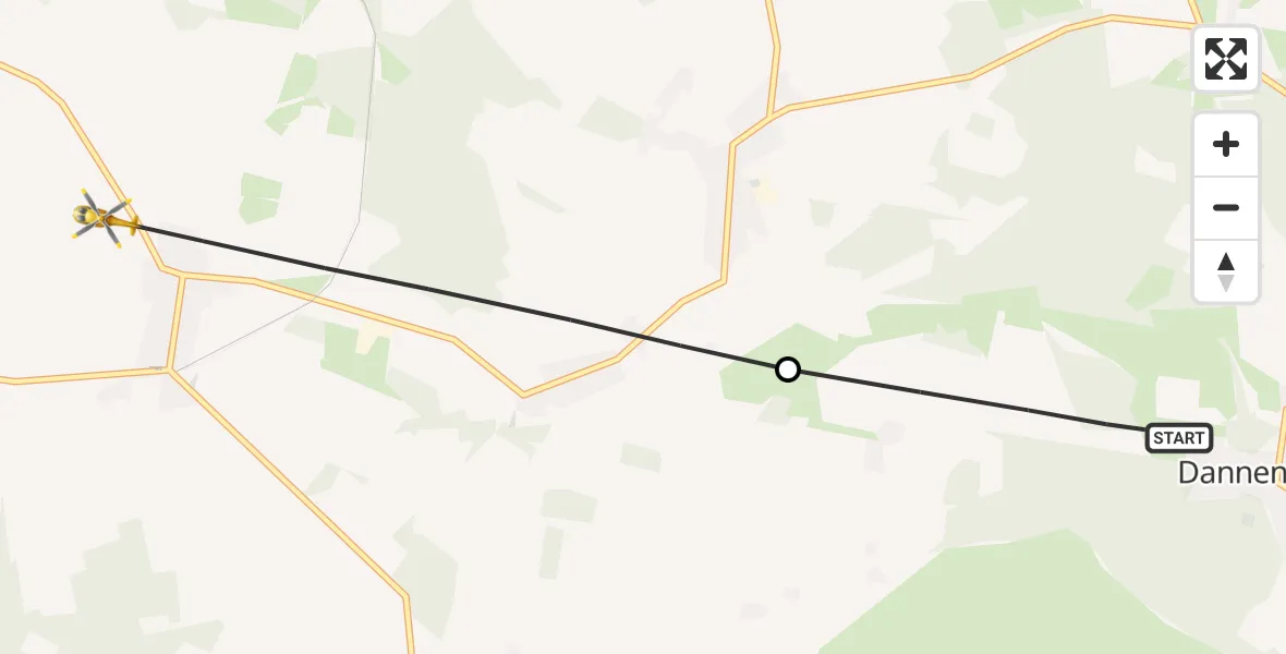 Flugroute Rettungshubschrauber Gumtow - Groß Pankow (Prignitz), 16 Juni 2026, 15:59