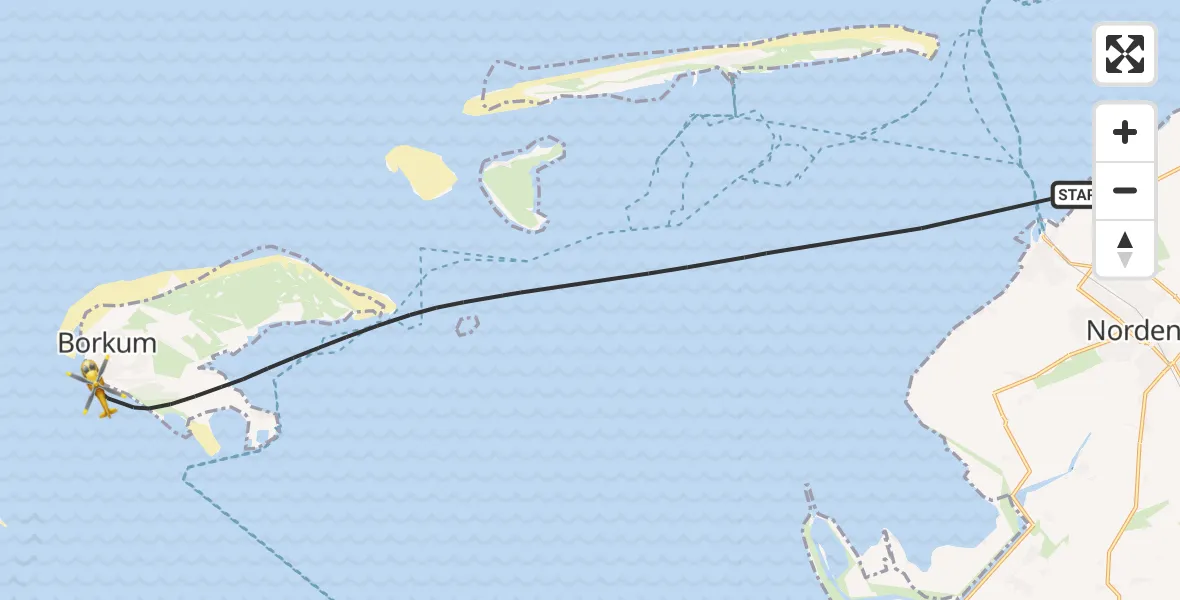 Flugroute Ambulanzhubschrauber Noordzee - Noordzee, 16 Juni 2026, 17:10