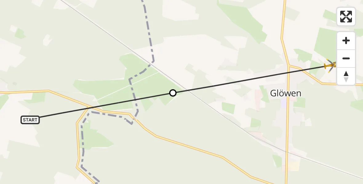 Flugroute Rettungshubschrauber Legde/Quitzöbel - Plattenburg, 16 Juni 2026, 17:29