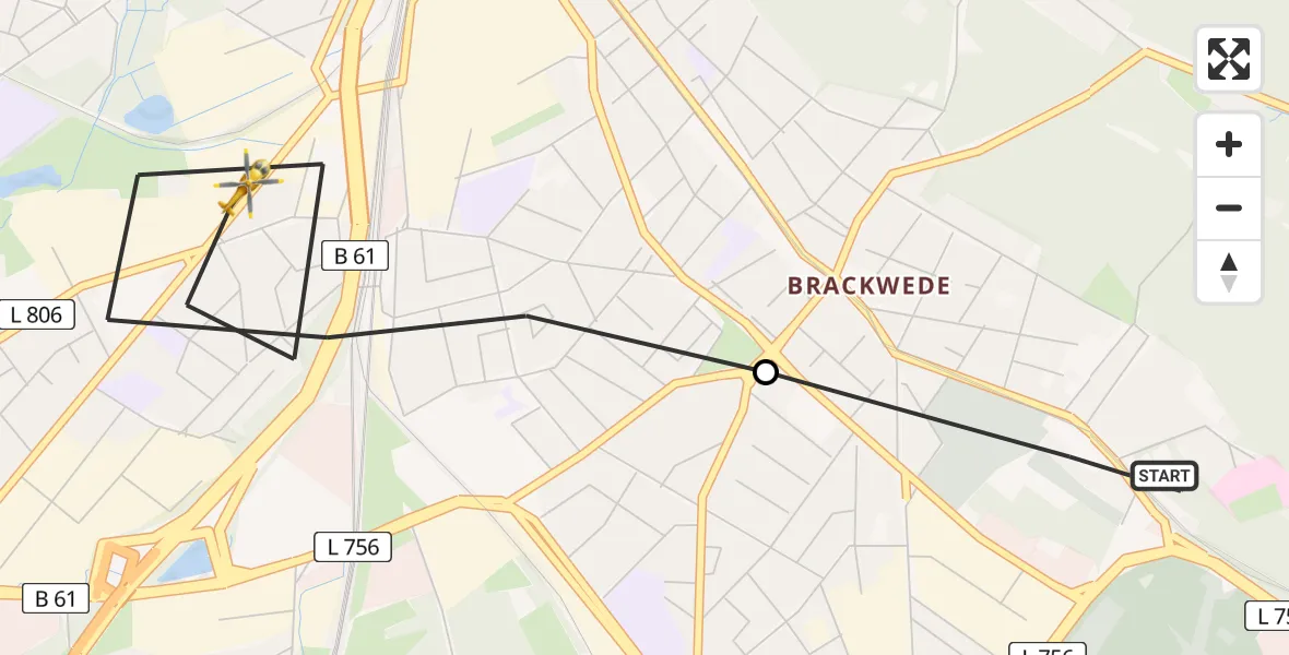 Flugroute Rettungshubschrauber Luftrettungszentrum Bielefeld - Bielefeld, 16 Juni 2026, 18:16