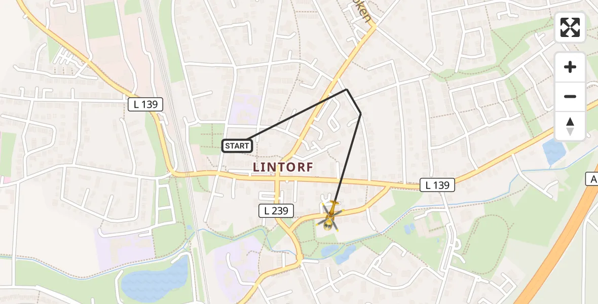Flugroute Rettungshubschrauber Ratingen - Ratingen, 17 Juni 2026, 07:53