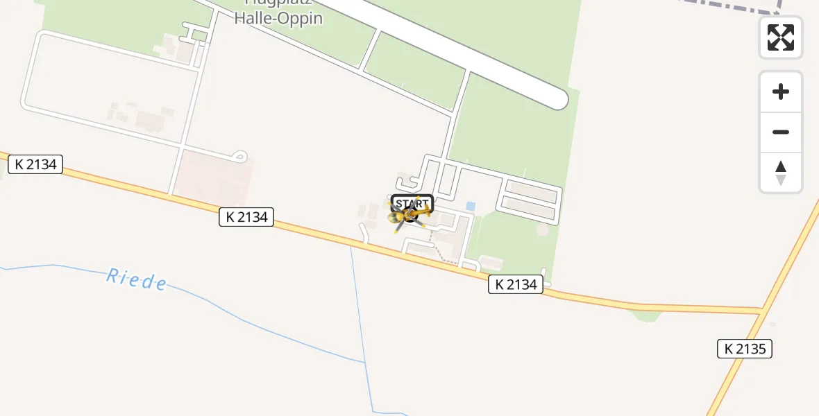 Flugroute Rettungshubschrauber Halle-Oppin Flugplatz - Landsberg, 17 Juni 2026, 08:07