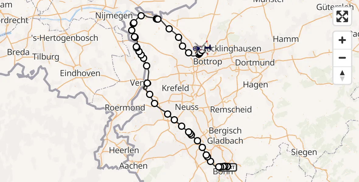 Flugroute Polizeihubschrauber Sankt Augustin - Bottrop, 17 Juni 2026, 08:16