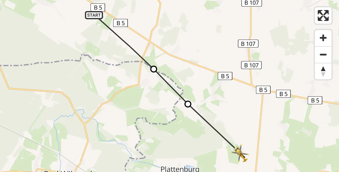 Flugroute Rettungshubschrauber Plattenburg - Plattenburg, 17 Juni 2026, 09:51