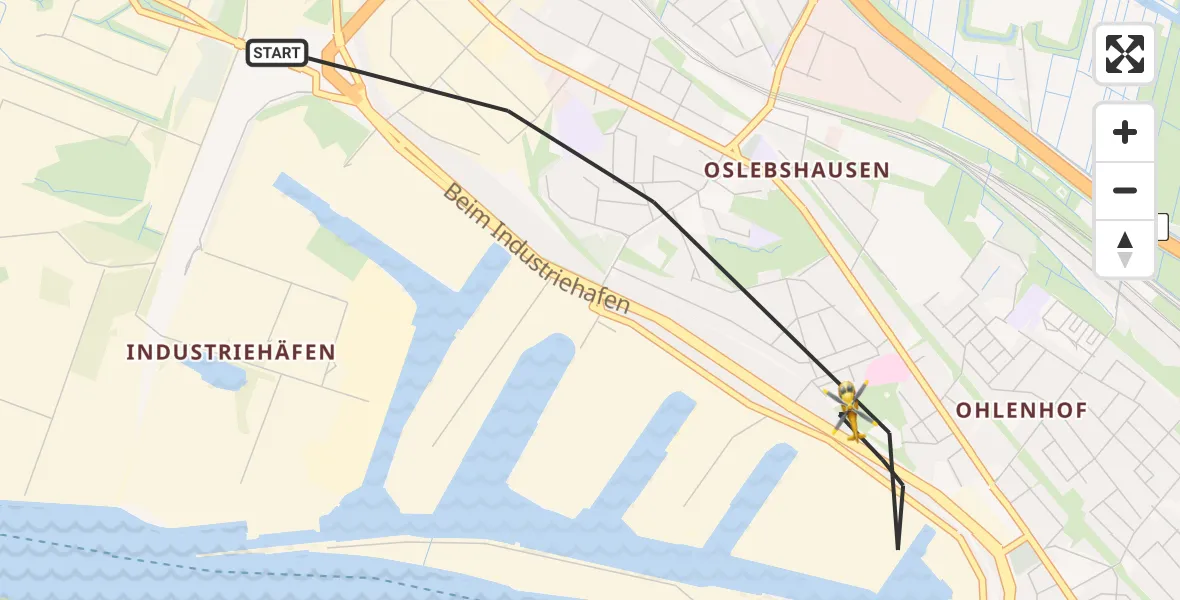 Flugroute Rettungshubschrauber Bremen - Bremen, 17 Juni 2026, 11:26