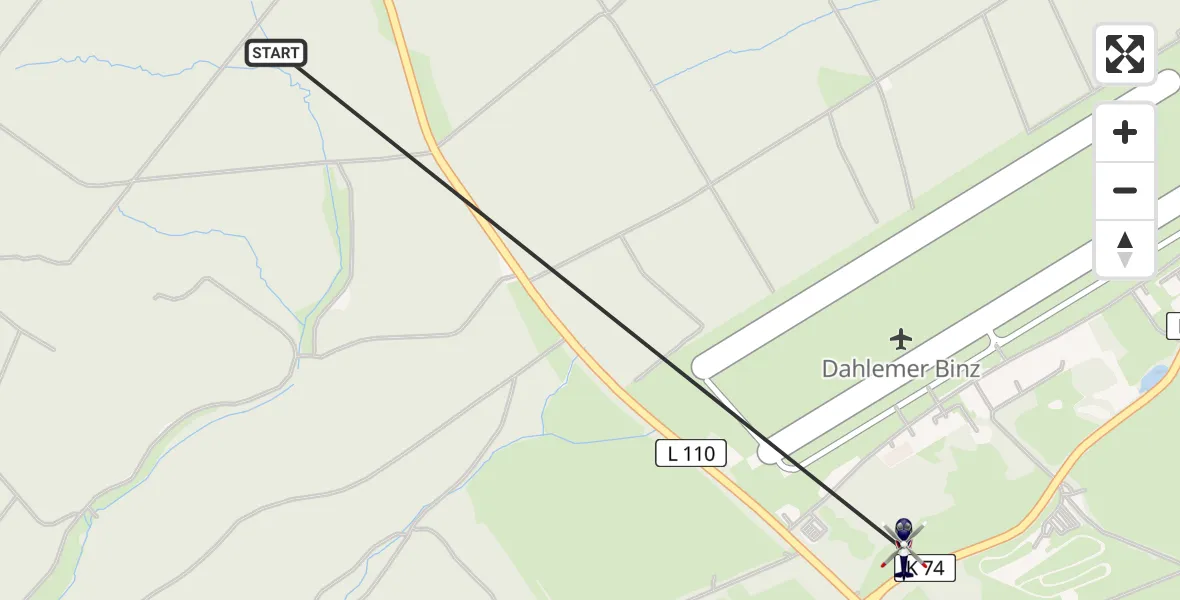 Flugroute Polizeihubschrauber Dahlem - Dahlem, 17 Juni 2026, 12:13
