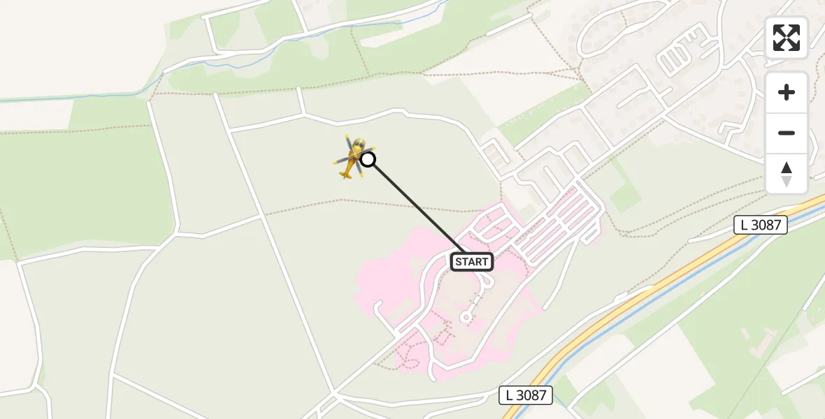 Flugroute Ambulanzhubschrauber Bad Berka Central Hospital - DRF Rettungsstation Bad Berka Hubschrauberlandeplatz, 17 Juni 2026, 12:43