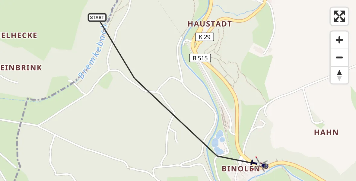 Flugroute Polizeihubschrauber Balve - Balve, 17 Juni 2026, 12:44