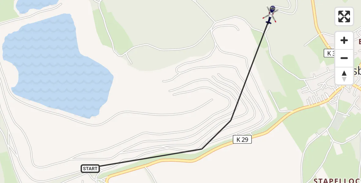 Flugroute Polizeihubschrauber Balve - Balve, 17 Juni 2026, 12:58