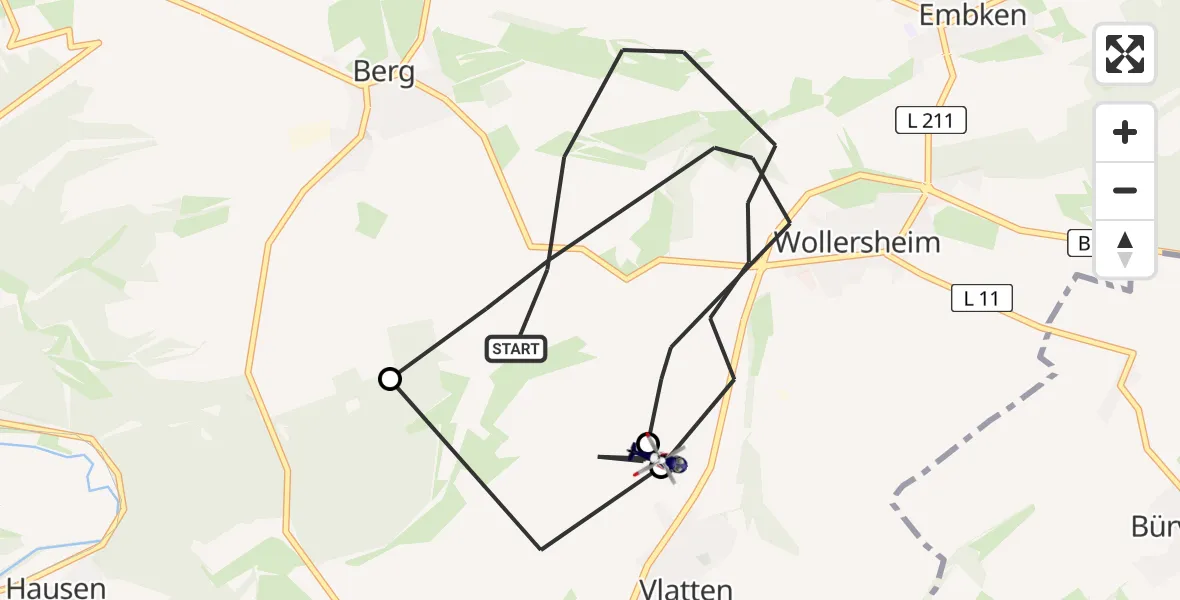Flugroute Polizeihubschrauber Nideggen - Heimbach, 17 Juni 2026, 13:10