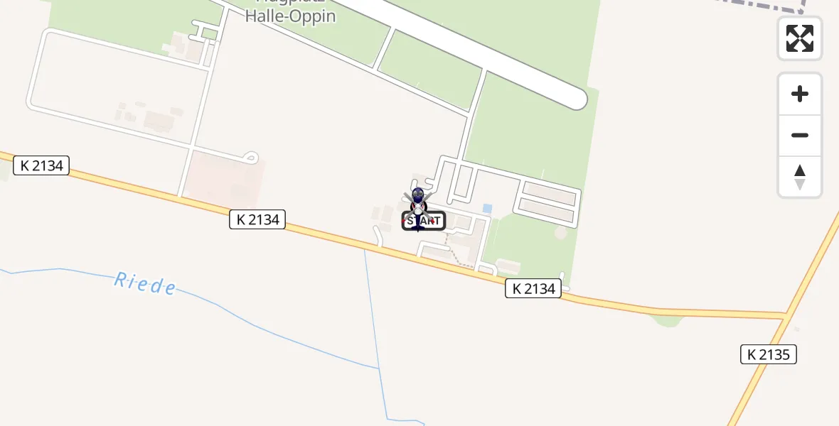 Flugroute Polizeihubschrauber Landsberg - Halle-Oppin Flugplatz, 17 Juni 2026, 13:37