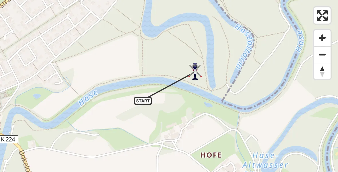 Flugroute Polizeihubschrauber Meppen - Meppen, 17 Juni 2026, 13:59