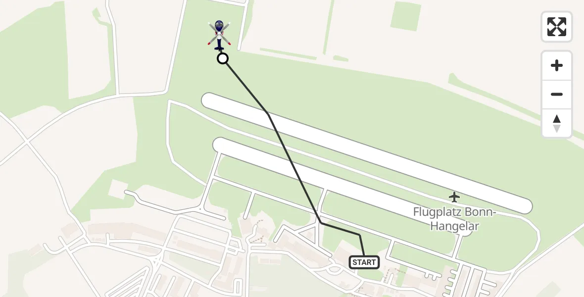 Flugroute Polizeihubschrauber Bonn-Hangelar Flugplatz - Sankt Augustin, 17 Juni 2026, 14:09