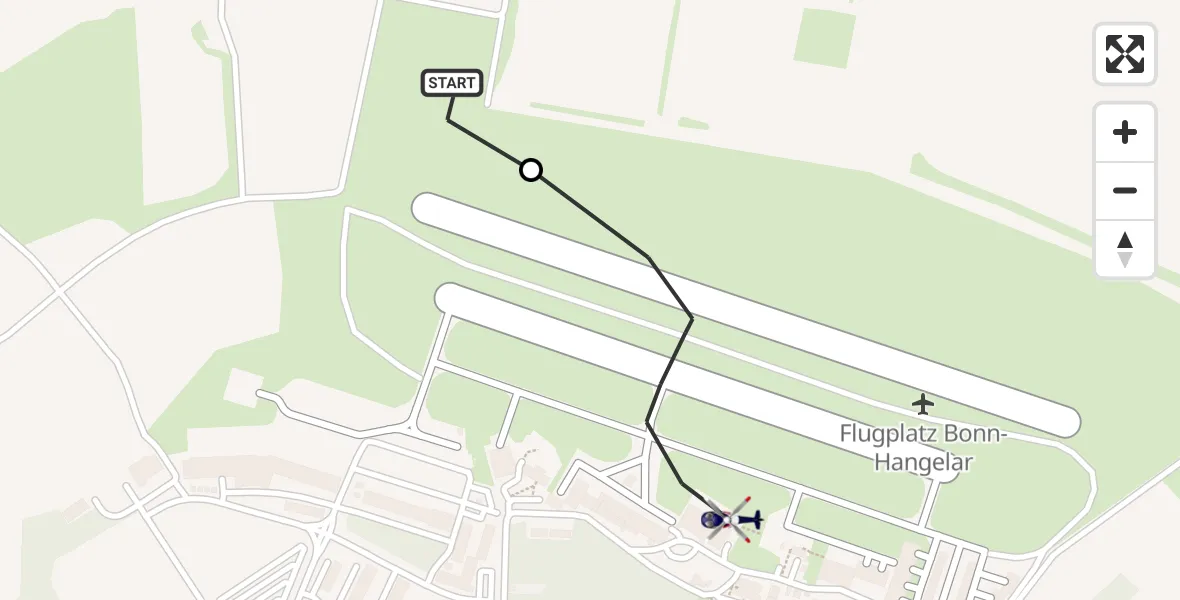 Flugroute Polizeihubschrauber Sankt Augustin - Bonn-Hangelar Flugplatz, 17 Juni 2026, 14:14