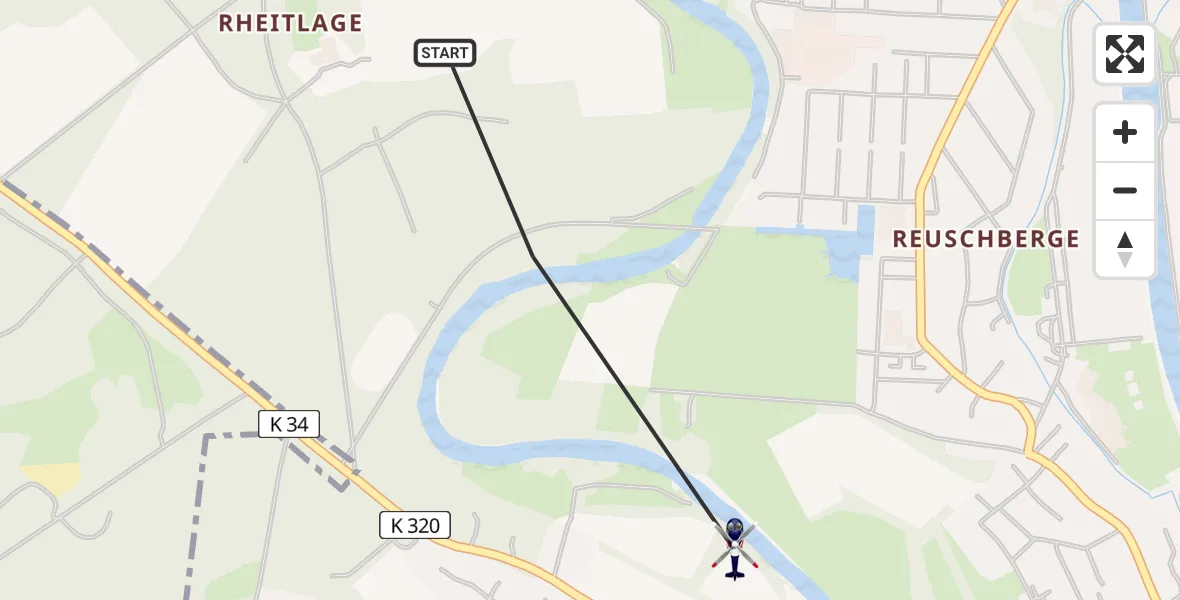 Flugroute Polizeihubschrauber Lingen (Ems) - Lingen (Ems), 17 Juni 2026, 14:22
