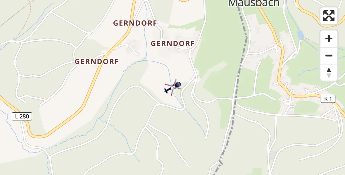 Flugroute Polizeihubschrauber Friesenhagen - Friesenhagen, 17 Juni 2026, 18:14