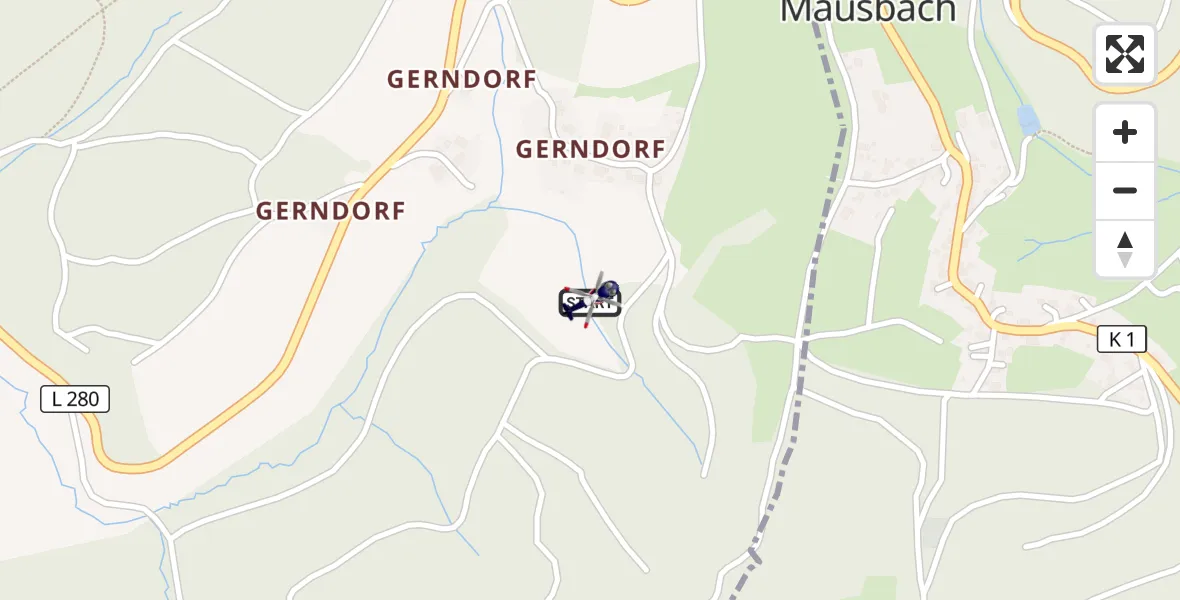 Flugroute Polizeihubschrauber Friesenhagen - Friesenhagen, 17 Juni 2026, 20:03