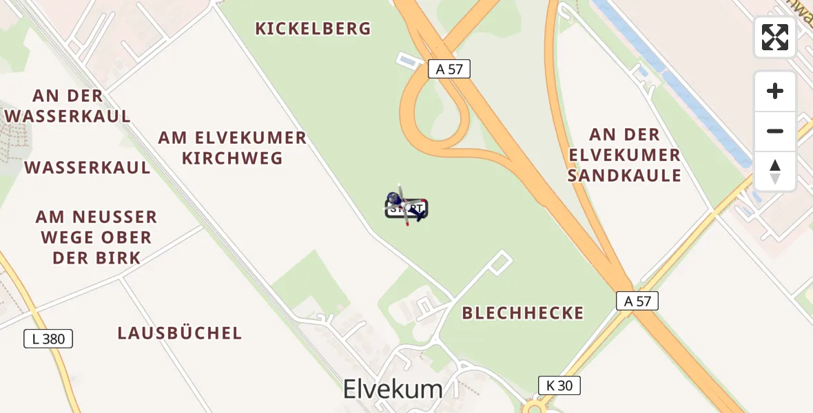 Flugroute Polizeihubschrauber Neuss - Neuss, 17 Juni 2026, 21:52