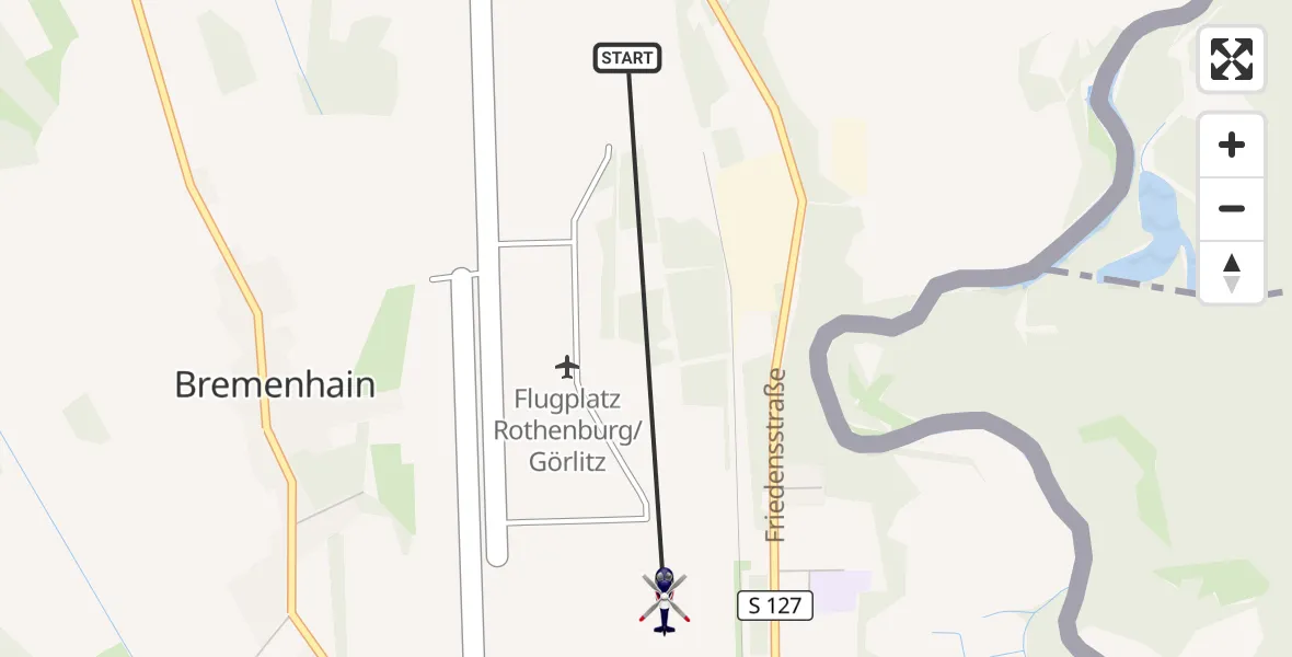 Flugroute Polizeihubschrauber Rothenburg/Görlitz Flugplatz - Rothenburg/Görlitz Flugplatz, 18 Juni 2026, 03:22