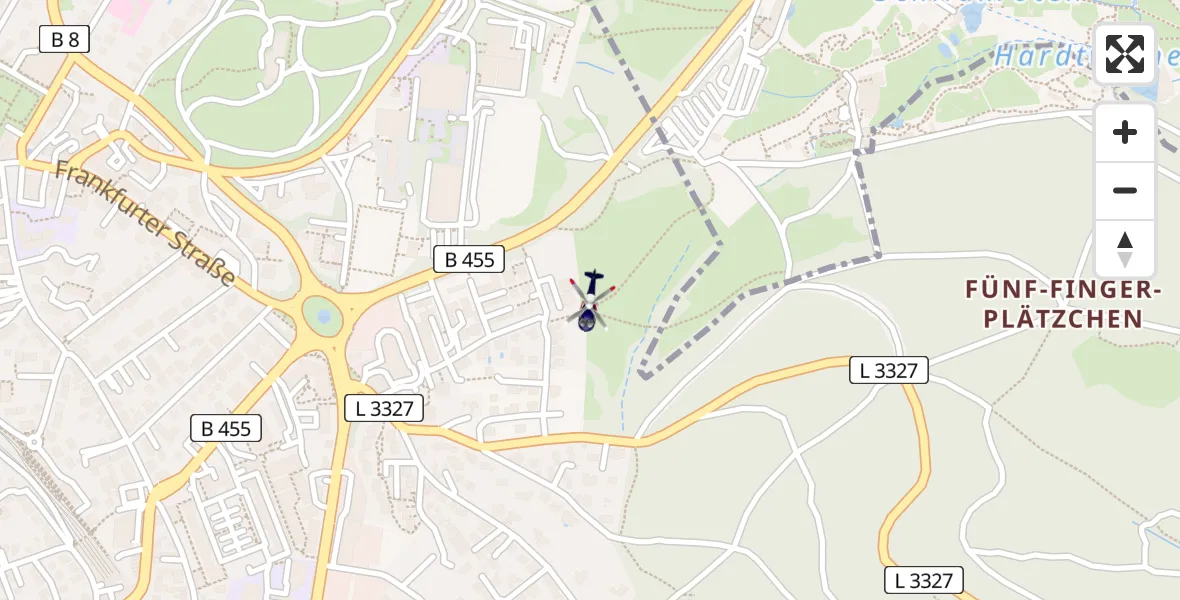 Flugroute Polizeihubschrauber Königstein im Taunus - Königstein im Taunus, 18 Juni 2026, 06:45