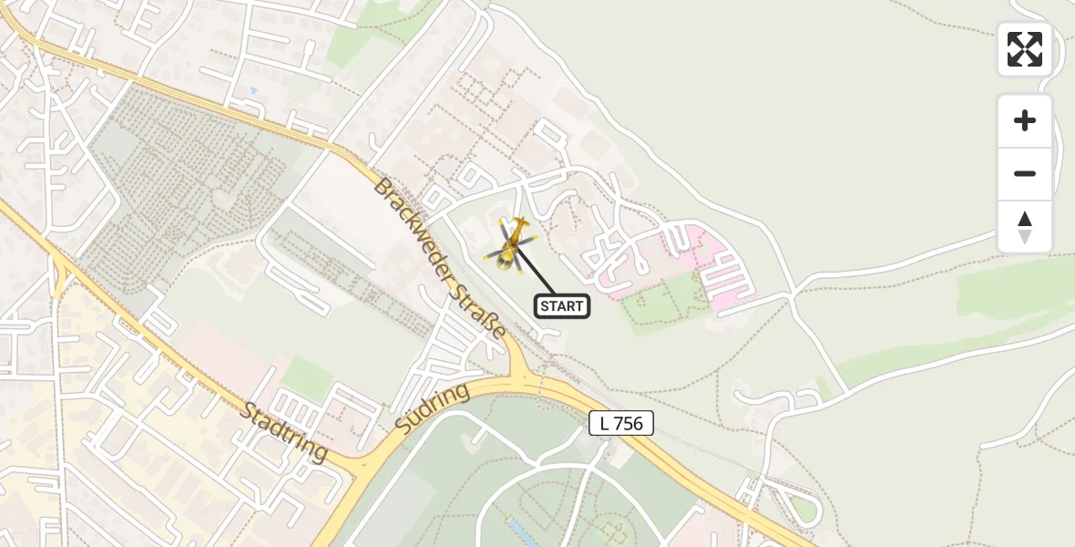 Flugroute Rettungshubschrauber Luftrettungszentrum Bielefeld - Luftrettungszentrum Bielefeld, 18 Juni 2026, 08:55