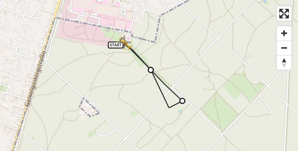 Flugroute Rettungshubschrauber ADAC Air Rescue Center Hubschrauberlandeplatz (Christoph 1) - ADAC Air Rescue Center Hubschrauberlandeplatz (Christoph 1), 18 Juni 2026, 09:04