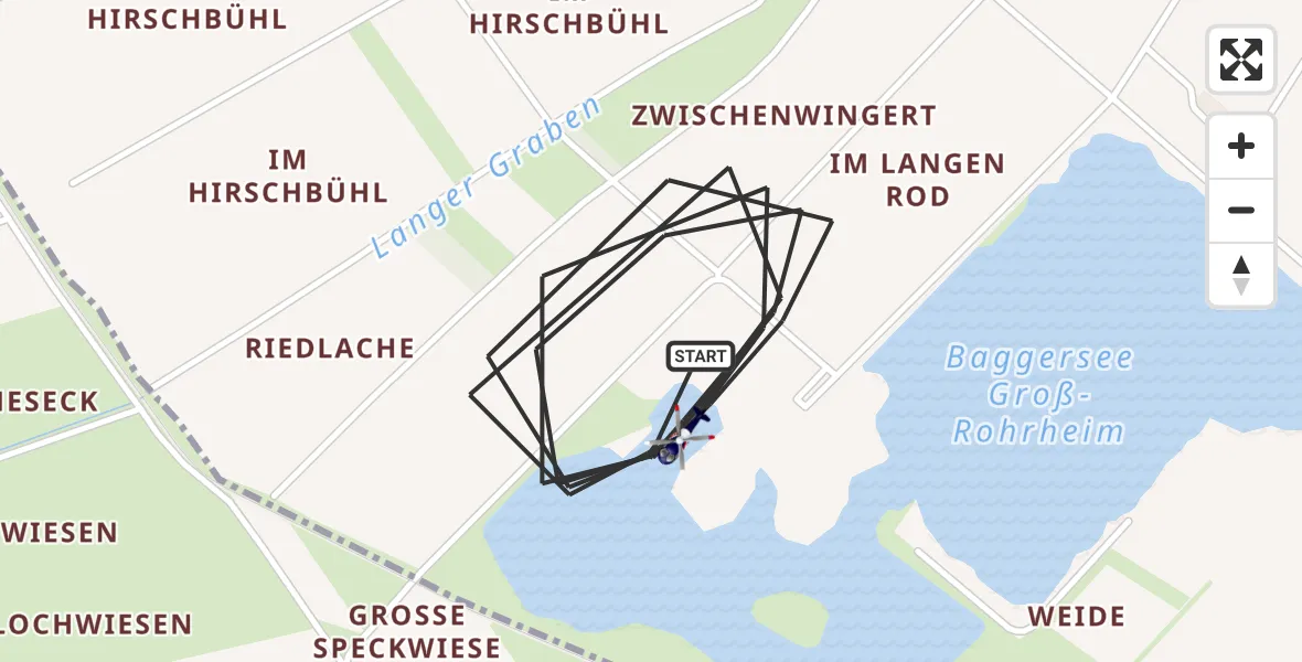 Flugroute Polizeihubschrauber Groß-Rohrheim - Groß-Rohrheim, 18 Juni 2026, 09:34