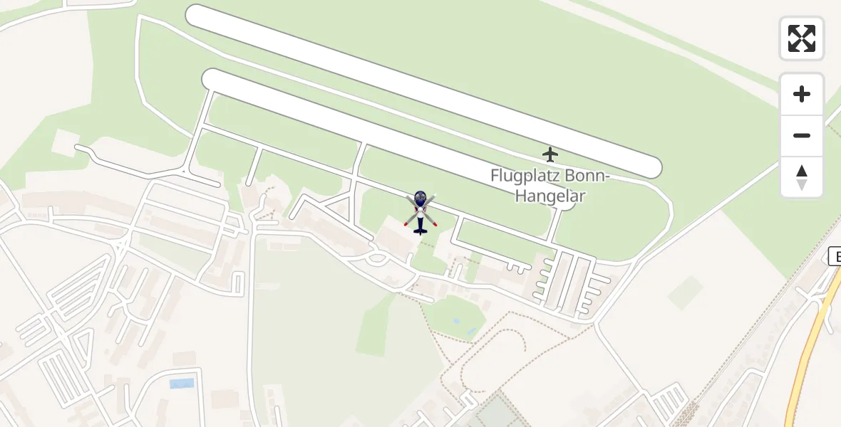Flugroute Polizeihubschrauber Bonn-Hangelar Flugplatz - Bonn-Hangelar Flugplatz, 18 Juni 2026, 10:52