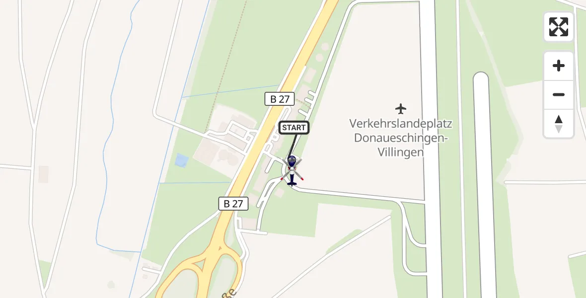 Flugroute Polizeihubschrauber Donaueschingen-Villingen Flugplatz - Donaueschingen-Villingen Flugplatz, 18 Juni 2026, 11:03