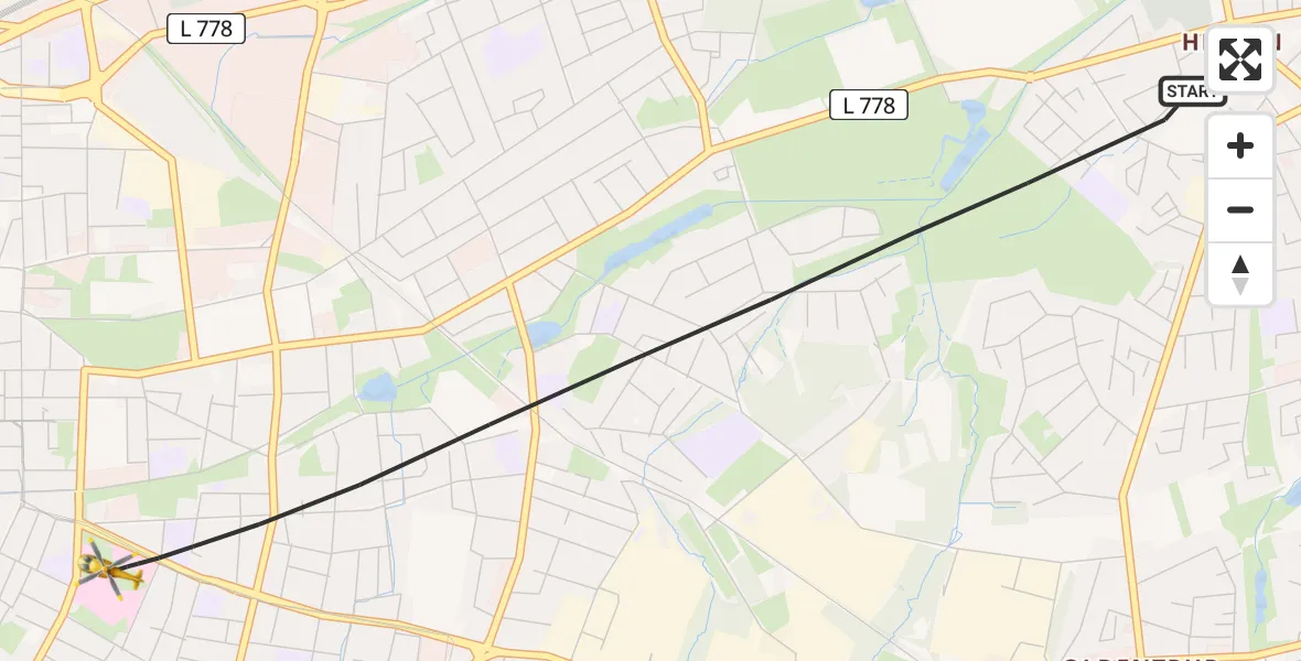 Flugroute Rettungshubschrauber Bielefeld - Bielefeld, 18 Juni 2026, 11:28