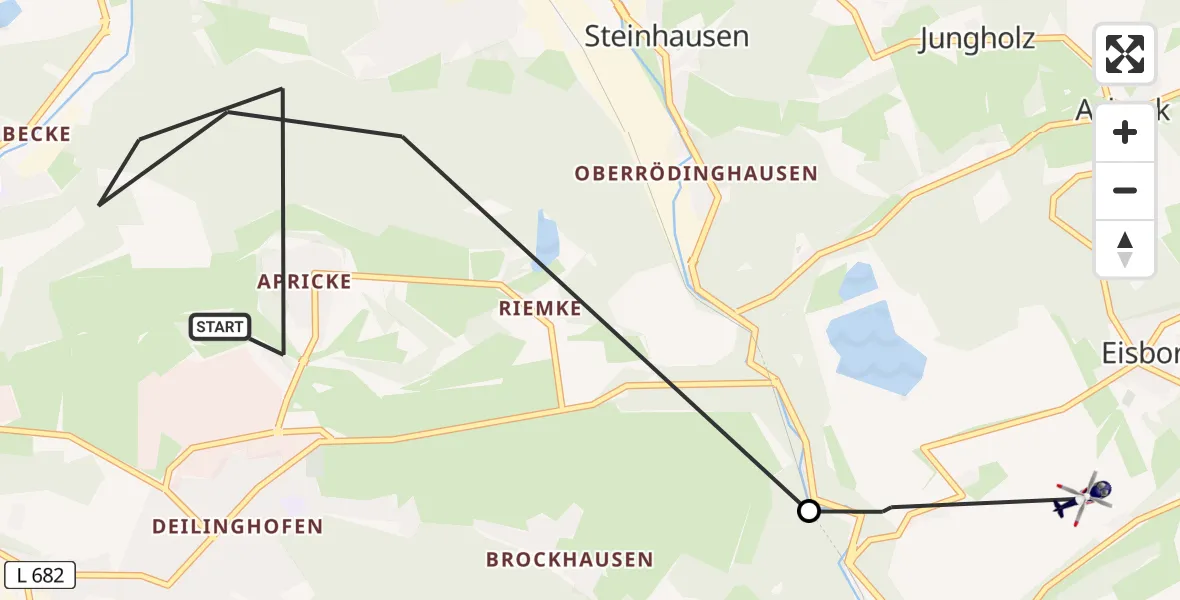 Flugroute Polizeihubschrauber Hemer - Balve, 18 Juni 2026, 11:37