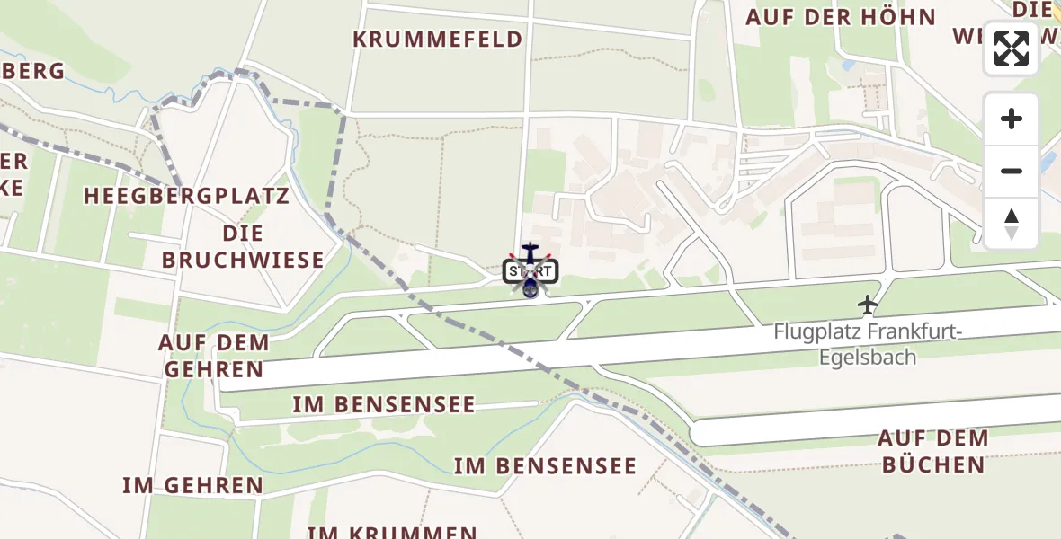 Flugroute Polizeihubschrauber Flughafen Frankfurt-Egelsbach - Flughafen Frankfurt-Egelsbach, 18 Juni 2026, 11:56