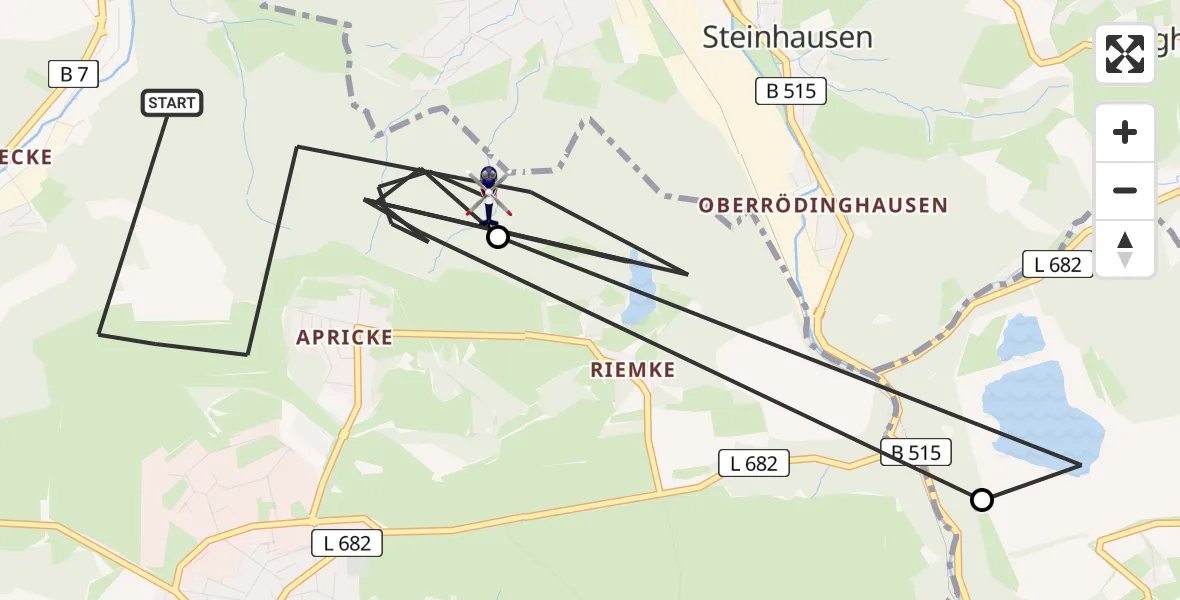 Flugroute Polizeihubschrauber Hemer - Hemer, 18 Juni 2026, 11:58