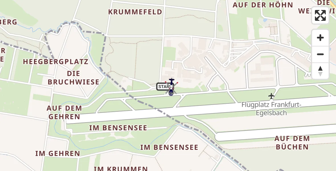 Flugroute Polizeihubschrauber Flughafen Frankfurt-Egelsbach - Flughafen Frankfurt-Egelsbach, 18 Juni 2026, 12:08