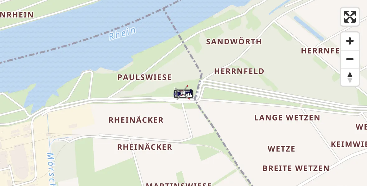 Flugroute Polizeihubschrauber Biblis - Biblis, 18 Juni 2026, 13:33