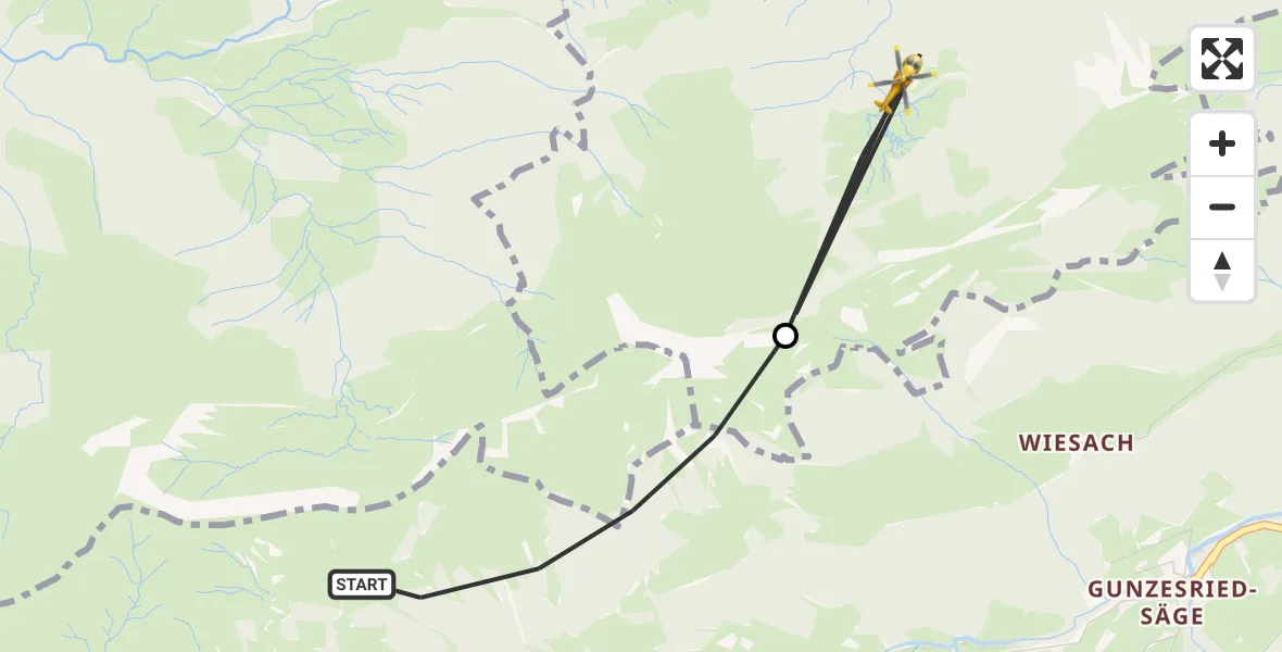 Flugroute Rettungshubschrauber Blaichach - Immenstadt i.Allgäu, 18 Juni 2026, 16:04