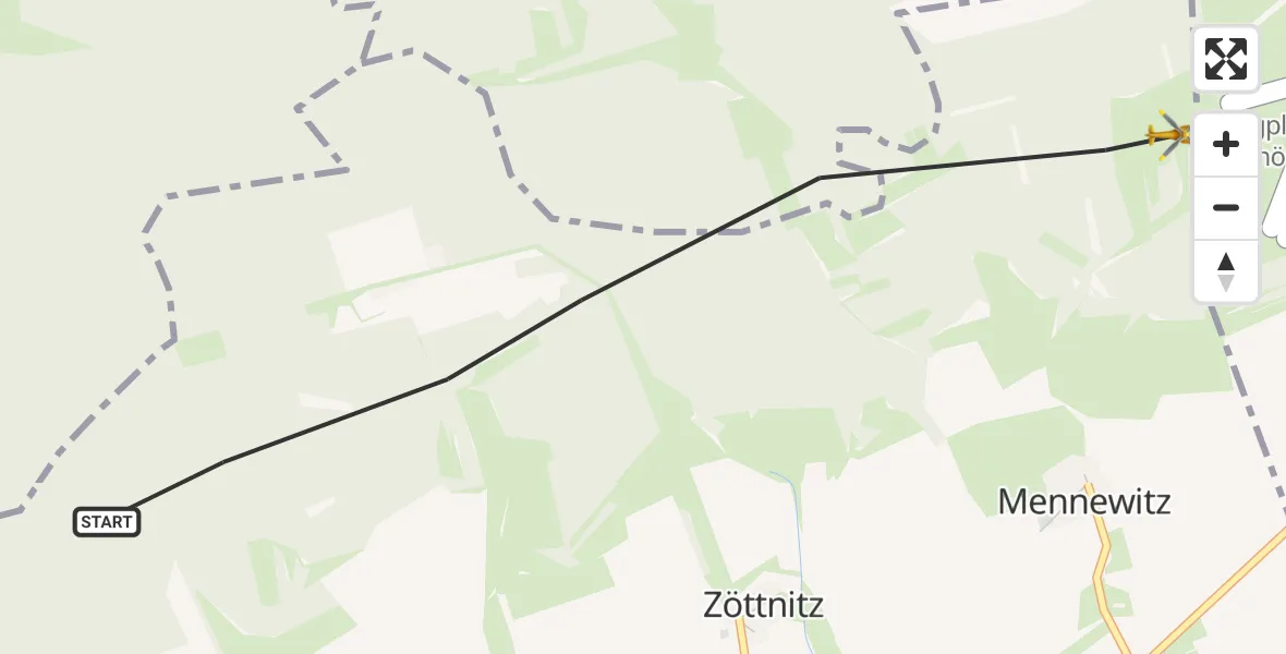 Flugroute Rettungshubschrauber Schlöben - Schlöben, 18 Juni 2026, 17:12