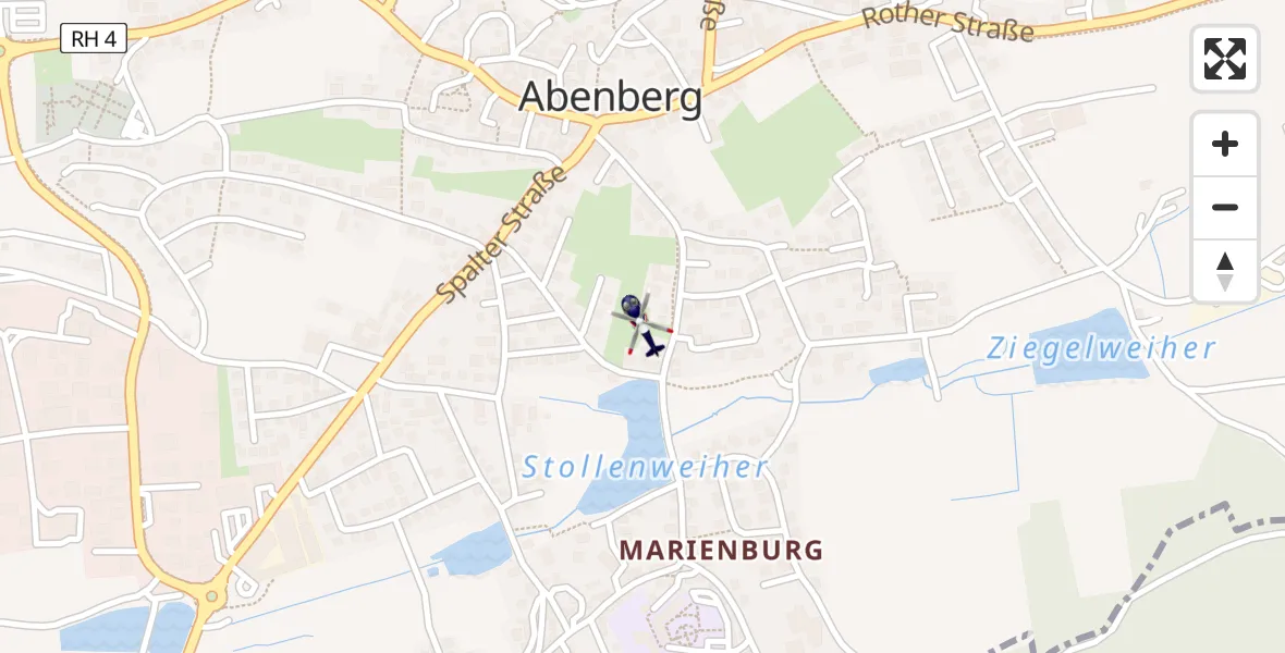 Flugroute Polizeihubschrauber Abenberg - Abenberg, 18 Juni 2026, 19:04