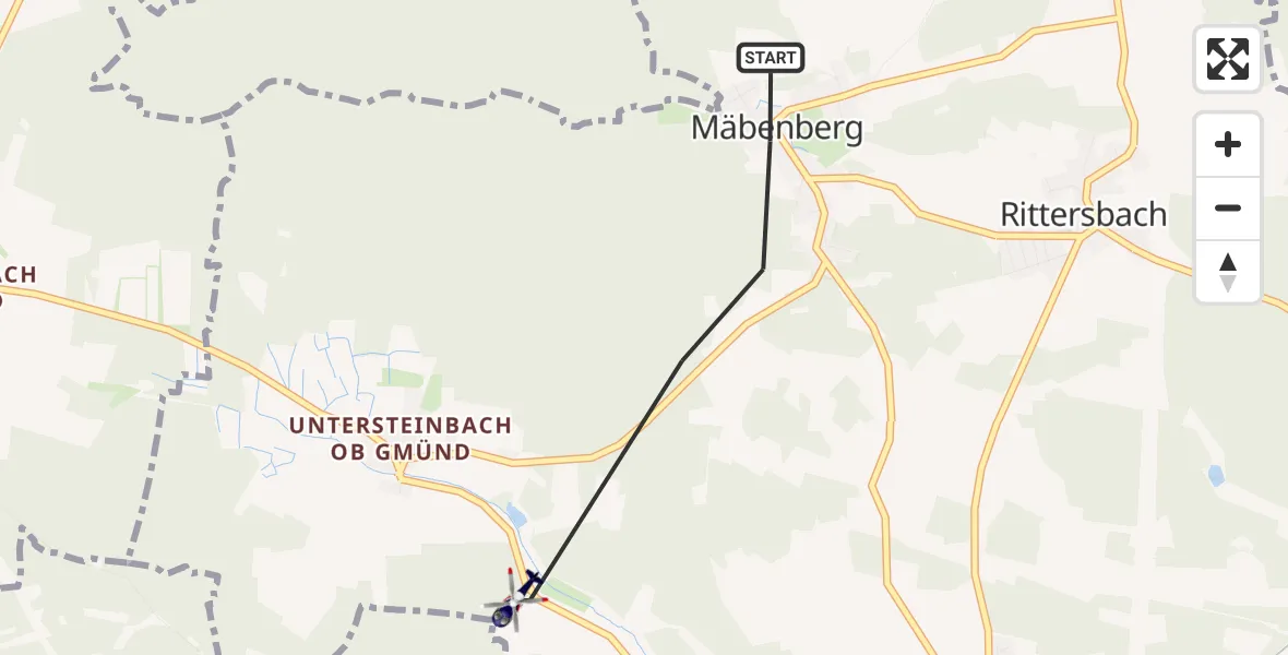 Flugroute Polizeihubschrauber Georgensgmünd - Georgensgmünd, 18 Juni 2026, 19:25
