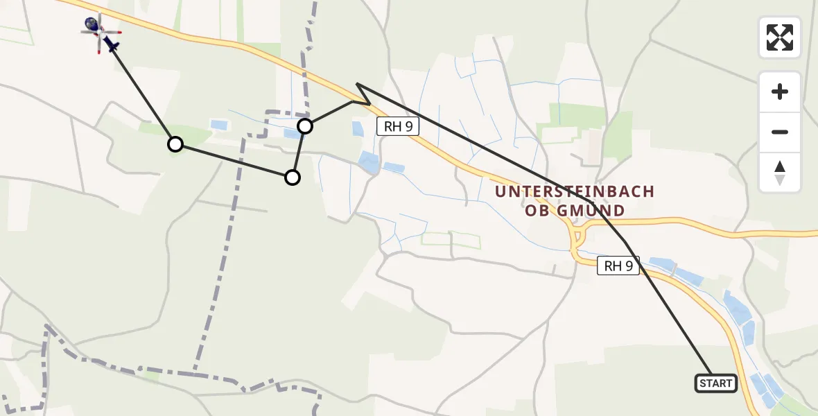 Flugroute Polizeihubschrauber Georgensgmünd - Abenberg, 18 Juni 2026, 19:29